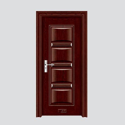 门业图片-钢木室内门JCS10-017 黑梨木套色钢木室内门图片